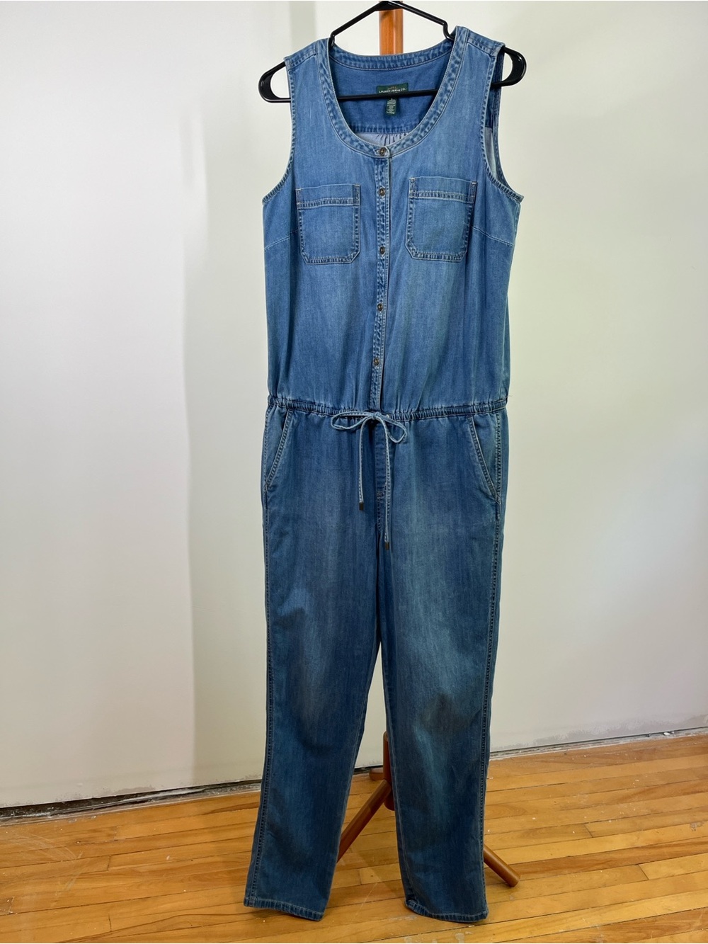 Ralph Lauren Sleeveless Denim Jumpsuit in Blue Wash